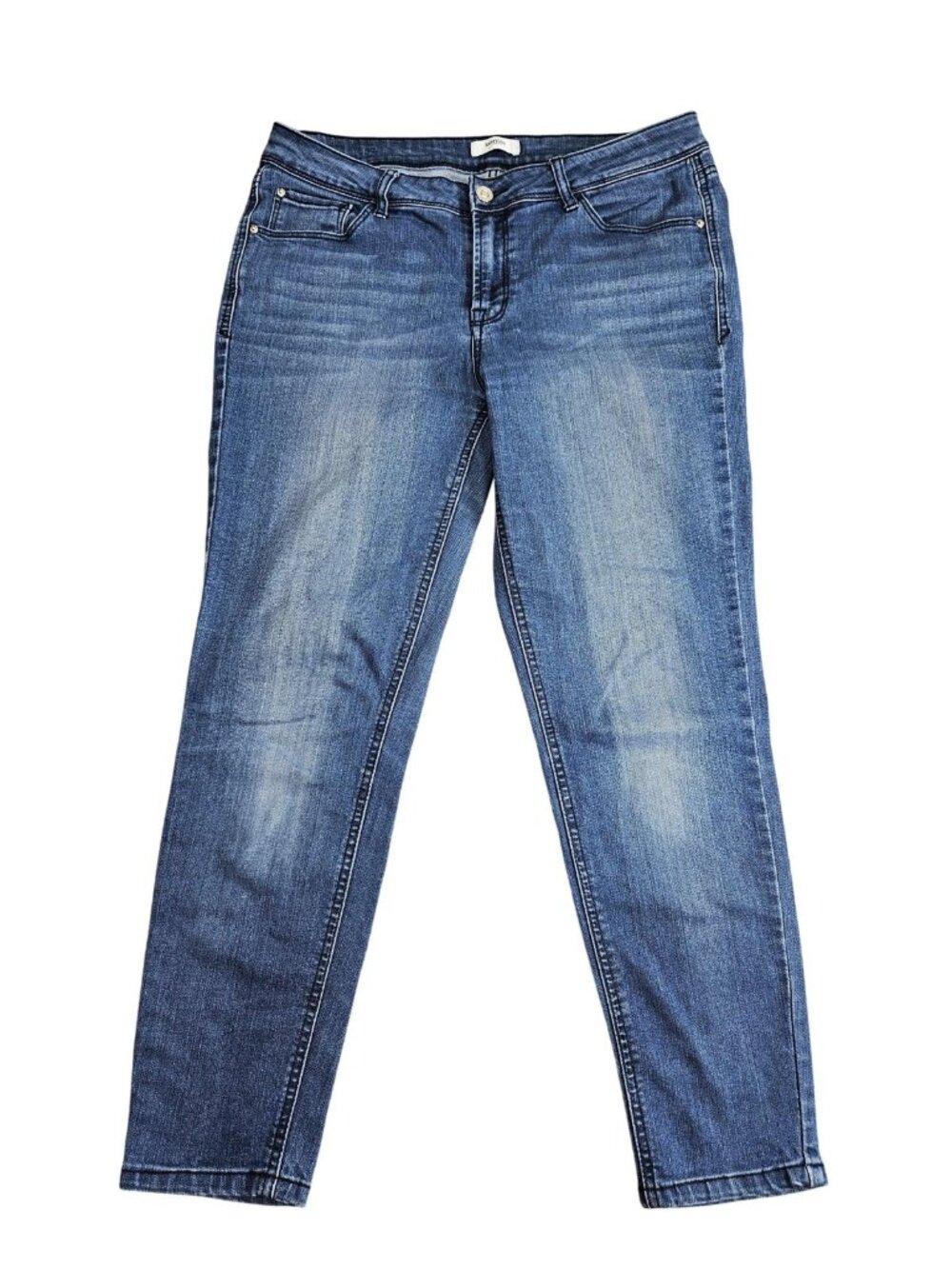 Kensie Straight Jeans Womens 10/30 Blue Med Wash Mid Rise Stretch Denim Casual